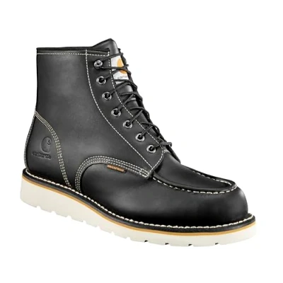 Image of Carhartt Men&#039;s 6 Inch Waterproof Wedge Soft Toe Work Boot, Black, 7 UK
