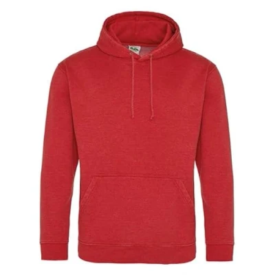 Image of AWDis Men&#039;s Washed Hoodie, Red (Washed Fire Red), X Large