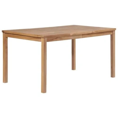Image of vidaXL Garden Tea Table, 150x90x77 cm, Indoor Outdoor Rectangular Dining Table Constructed from Durable Solid Teak Hard Wood with Warm Waterbase Finish