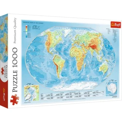 Image of Trefl 10463 Weltkarte 1000 pieces, premium quality, for adults and children aged 12 over Jigsaw Puzzle, Coloured, Lustige Katzen