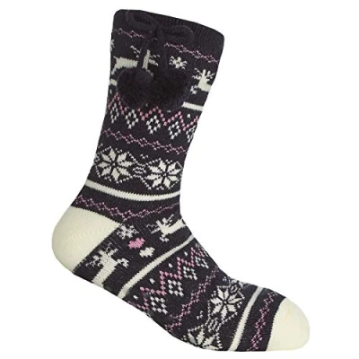 Image of Undercover Ladies Forever Dreaming Fairisle Slipper Socks 41B617 Navy/Cream