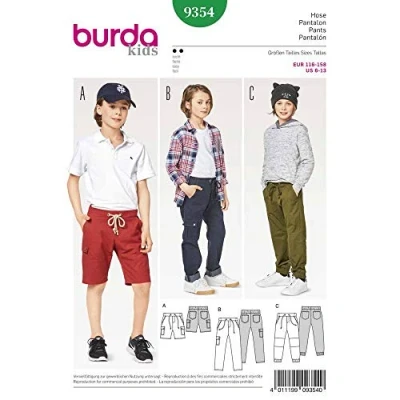 Image of Burda Kids Pattern 9354 Pant, Paper, White, 19 x 14 0.5 cm
