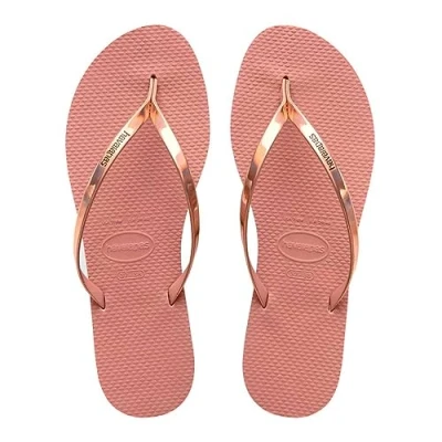 Image of Havaianas Women&#039;s You Metallic Flip Flop, Crocus Rose, 1/2 UK