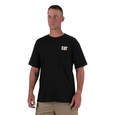 Image of Caterpillar Men&#039;s Trademark T Shirt (Regular and Big &amp; Tall Sizes), Black, XL