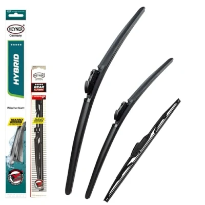Image of Heyner Hybrid Windscreen Wiper Blades for Toyota C HR 2016 2023 Front Rear Classic Full Set Replacement Wipers (Front &amp; Of 3 HH 26&#039;&#039;16&#039;&#039; TLC 14&#039;&#039; HRC)