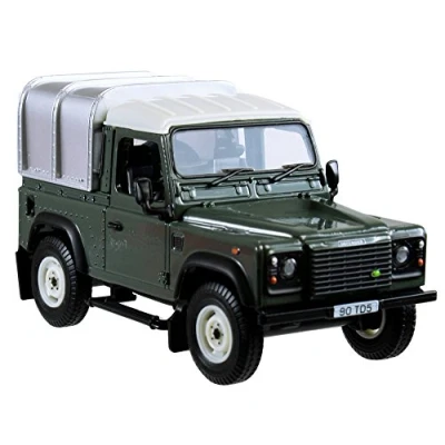 Image of Britains 1:32 Green Land Rover Defender 90 With Canopy, Farm Set Toys Compatible Scale Animals, Suitable Collectors &amp; Children 3 Years +