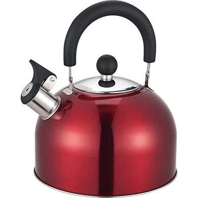 Image of Whistling Kettle 2.5 Litre Stainless Steel RED