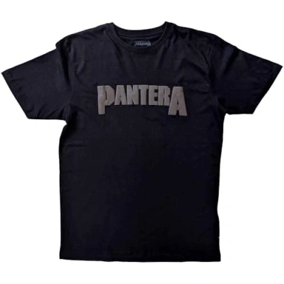 Image of Rock Off officially licensed products Pantera Hi Build Leaf Skull Band Logo T Shirt XL Black