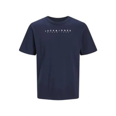Image of JACK &amp; JONES Men&#039;s Jjsetra Tee SS Crew Neck T Shirt, Blazer Navy, S