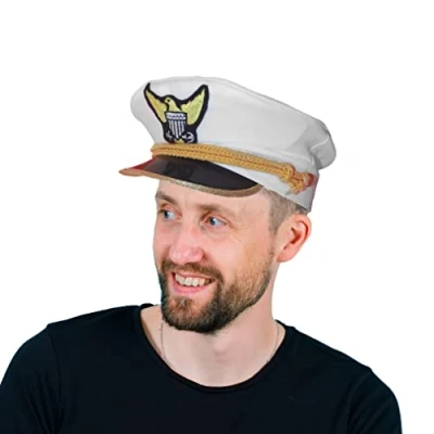 Image of Dress Up America Navy Captain Admiral Hat Beautiful For Role Play