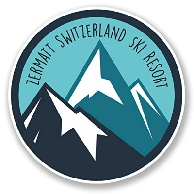 Image of 2 x 10cm Zermatt Switzerland Ski Snowboard Resort Vinyl Sticker Laptop Fun #6438 (10cm 10cm)