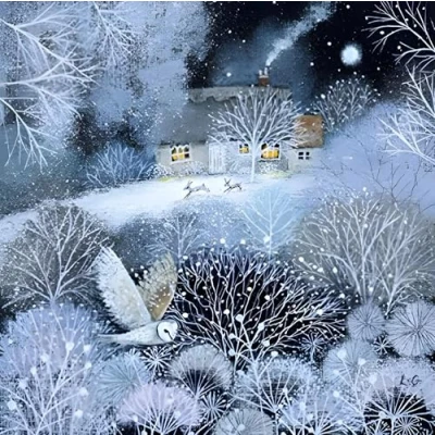 Image of Charity Christmas Cards Snowy Winter Garden Eco Friendly and Recyclable Pack of 8 By Museums &amp; Galleries