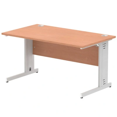 Image of Impulse Cable Managed 1400 Rectangle Desk Beech I000460