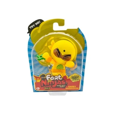 Image of Fart Ninjas Grasshopper Series 8 Collectible Figures 10 Hilariously Realistic Sounds Ages 5+ Gifts &amp; Toys to Collect, Yellow