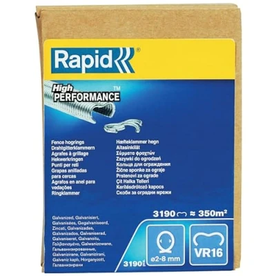 Image of Rapid VR16 Galvanized Fence Hogrings, Suitable for 2 8 mm Netting Wire, Ideal Securing Cages and Fencing, 3190 Pieces, Boxed (40108808)