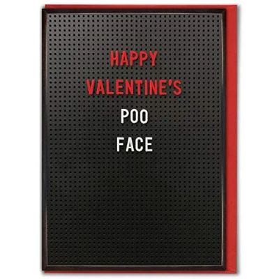 Image of Brainbox Candy Funny Valentines Cards &#039;Happy Valentine&#039;s Poo Face&#039; Cheeky Rude Day For Him Her Boy Girlfriend Husband Wife Partner