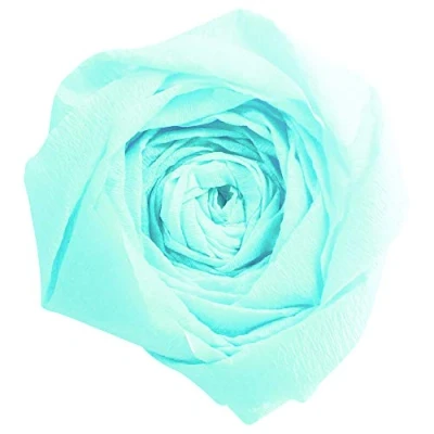 Image of Clairefontaine Ref 903025C Superior Quality Crepe Paper (Pack of 10 Sheets) 2 x 0.5m Sized Sheets, 40% Creppage, 32gsm Paper, Delivered Folded Turquoise