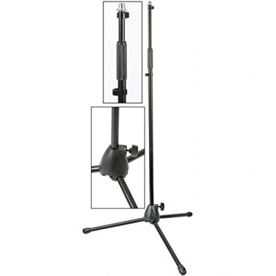 Image of Pulse Pro Straight Mic Stand with Cable Clips Heavy Duty