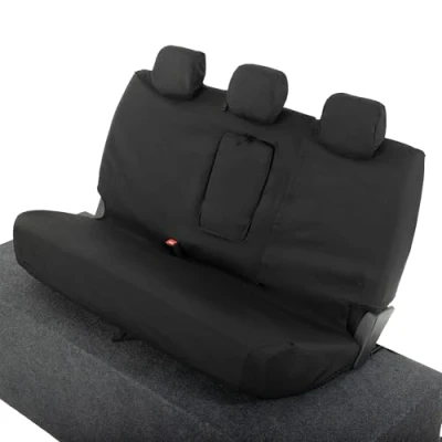 Image of UK Custom Covers SC305B Tailored Heavy Duty Waterproof Rear Seat Cover Black Fits Ford Ranger Wildtrak T6 Double Cab (2012 2018)