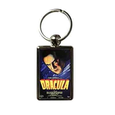 Image of Super Universe Universal Studios Dracula Movie Poster Metal Keyring 3 x 4.5 cm