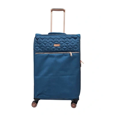 Image of Quilted Teal Large Check in Suitcase 81.5 x 49 30 cm Lightweight Soft Shell Luggage