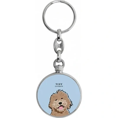 Image of Toff London Beige Labradoodle Dog Head Keyring