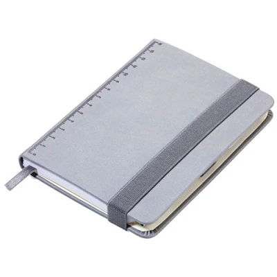 Image of Troika SLIMPAD A6 NPP28/TI Notepad DIN Ballpoint Pen Holder Notebook, Diary, Notebook Elastic Band, Loop Ruler (14 cm) FSC Certified Paper Original