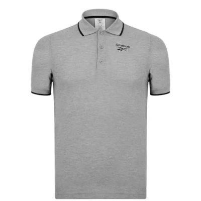 Image of Reebok Men&#039;s Identity Pique Polo Shirt, Medium Grey Heather, S