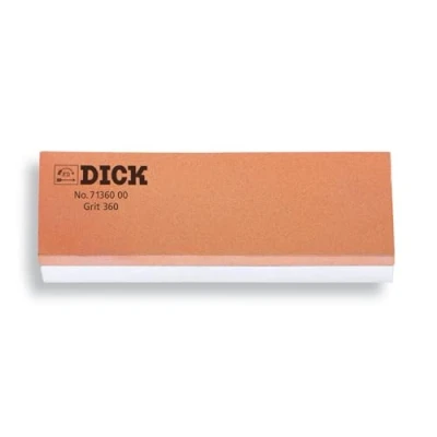 Image of F. DICK Sharpening Stone for Knives (Whetstone 360 and 1000 grit, 20 x 5 2.5 cm, Underlay Plate, Angle Holder), Approx, Intense Green/Black/White, 20x5x2,5 cm