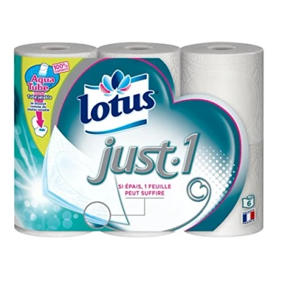 Image of Lotus Just 1 Toilet Paper (4 Packs of 6 Rolls Each)