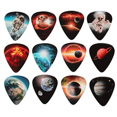 Image of Space Double Sided Guitar Picks Set of 12 Harmony Premium Plectrums