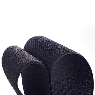 Image of TR Cable Black Industrial Nylon Sew On hook &amp; Loop Tape 100mm 2m (1m 1m loop)