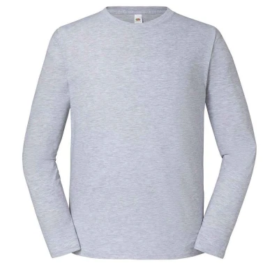 Image of Fruit of the Loom Unisex Adult Iconic 195 Premium Long Sleeved T Shirt (Heather Grey) Size 2XL