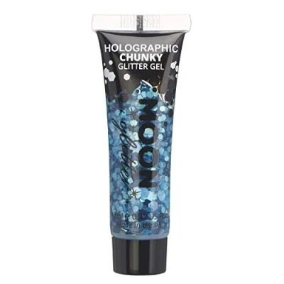 Image of Holographic Chunky Face &amp; Body Glitter Gel by Moon Blue Cosmetic Festival Paint for Face, Body, Hair, Nails 12ml
