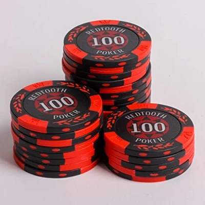 Image of Redtooth Poker 100 Value 14g Numbered Casino Chip Roll