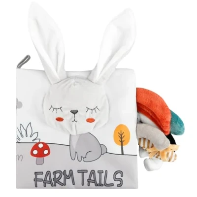 Image of Tabanzhe Soft Sensory Baby Books,Newborn Touch and Feel Cloth Toys,Early Development Interactive Infants Books for 0 12 Months Babies Boys Girls Gifts(Rabbit)