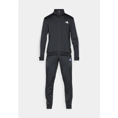 Image of adidas Men&#039;s SPORTSWEAR BASIC 3 STRIPES TRICOT TRACKSUIT Black, XXL