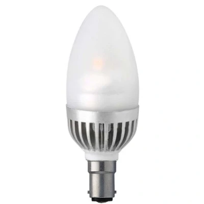 Image of Megaman B15d Small Bayonet Cap 5 Watt LED Frosted Candle 2800 k Light Bulb