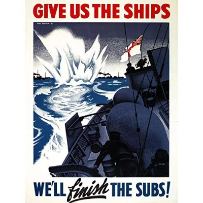 Image of Wee Blue Coo War Wwii Canada Ships Subs Naval Battle Art Print Poster Wall Decor 12X16 Inch