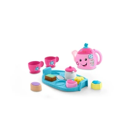 Image of Fisher Price Laugh &amp; Learn Sweet Manners Tea Set for Toddlers Toys 18 Month Old Girls and Boys with Lights, Songs Sounds Children&#039;s Sets 36 months, UK English Version, DYM76