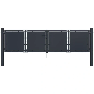 Image of vidaXL Garden Gate Steel 300x100 cm Anthracite