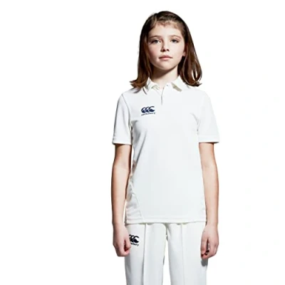 Image of Canterbury Kid&#039;s Polo Shirt, Cricket Whites, Cream, Age 14 (XL)