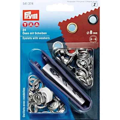 Image of Prym Eyelets and Washers, Metal, Silver, 14 x 9.3 1.8 cm
