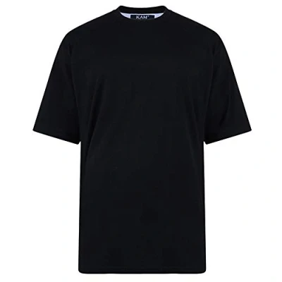 Image of KAM New Big Mens King Sizes Basic Plain Crew Neck T Shirt Tee Black XXXXX Large
