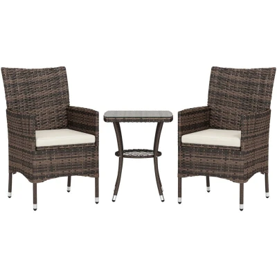 Image of Outsunny Rattan Furniture Bistro Set Garden Table Chair Patio Outdoor Conservatory Wicker841 094BN