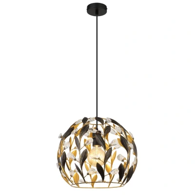 Image of Mika Wire Frame Pendant Ceiling Light Matt Black 1x E27