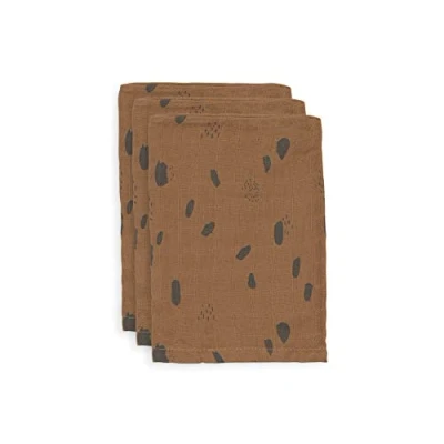 Image of Jollein 536 848 65346 Hydrophilic Wash Cloth, Spot Caramel, Pack of 3, Brown, 35 g