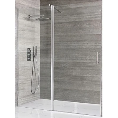 Image of Milano Portland Chrome Single Hinged Frameless Shower Door 1200mm