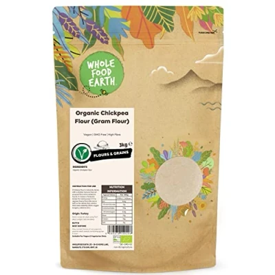 Image of Wholefood Earth Organic Chickpea Flour (Gram Flour) 3 kg Vegan GMO Free High Fibre Certified