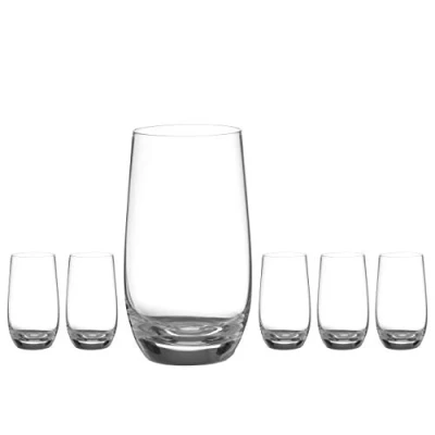 Image of DIAMANTE Water Glasses Crystal Long Drink Hi Balls ‘Moda’ Collection Undecorated Set of 6
